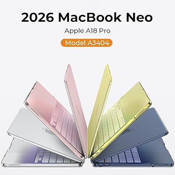 Minesk MacBook NEO 13 inç ile Uyumlu Ultra Şeffaf Alt Üst Takım Sert Kılıf - Kusursuz Kalıp ve Mükemmel Koruma - Ekstra Parlaklık Kazandıran Kristal Şeffaflığında Sert Polikarbonat Materyal