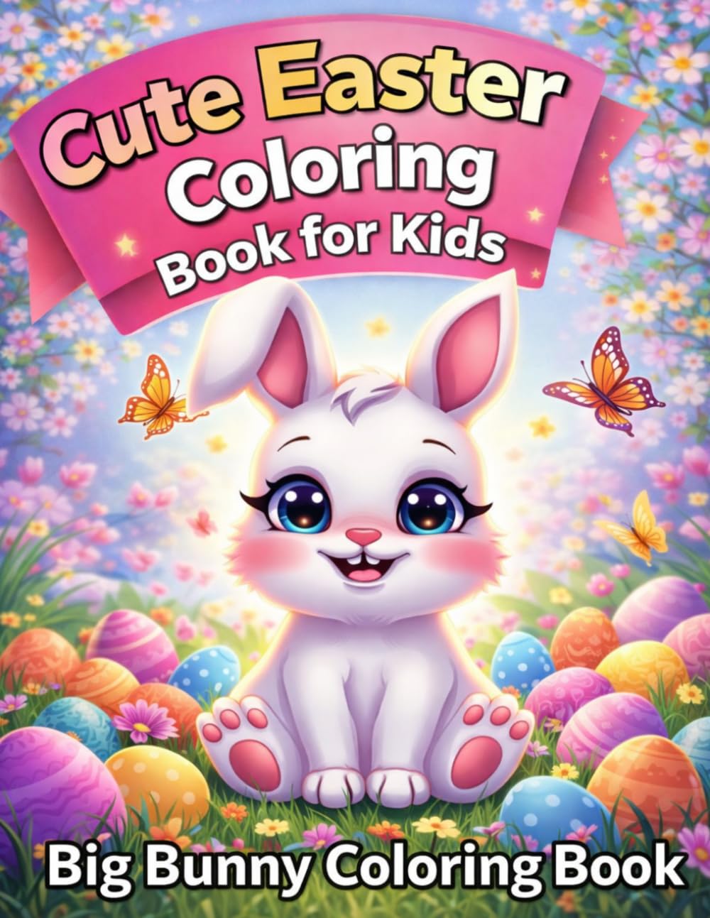 "Cute Easter Coloring Book for Kids": Big Bunny Coloring Book