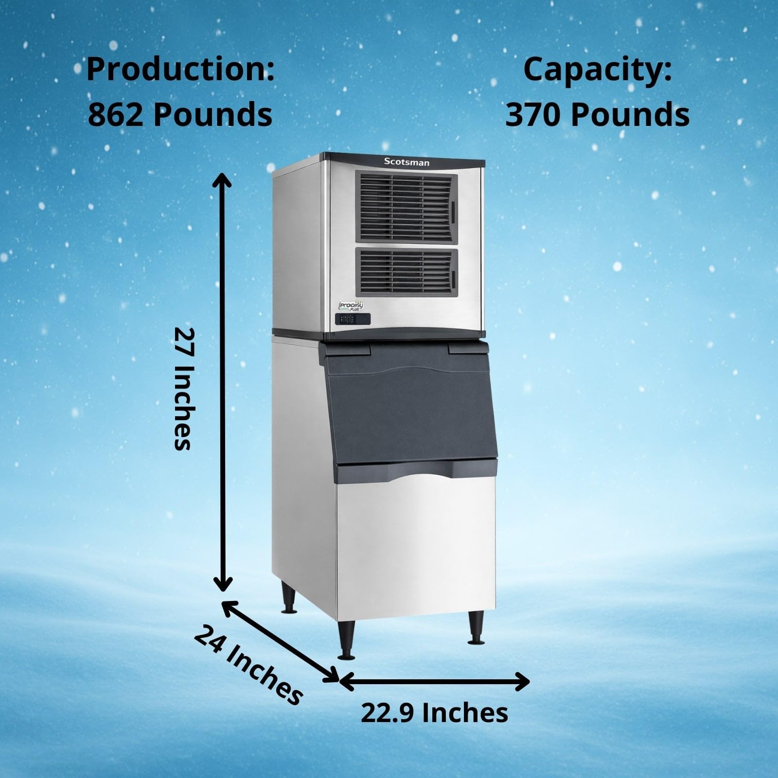 Scotsman Prodigy Plus H2 Nugget 22" Ice Maker - 862 Lb/Day, 370 Lb Storage Bin on Fridge.com - View 4