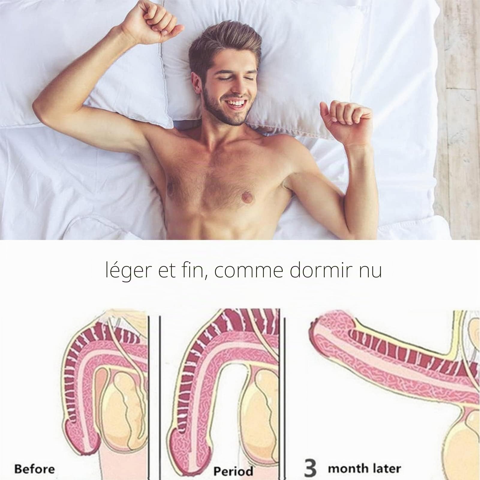 Faringoto Slip Ultra léger et Respirant en Soie glacée pour Homme en Micro Maille Respirante pour se détendre la Nuit