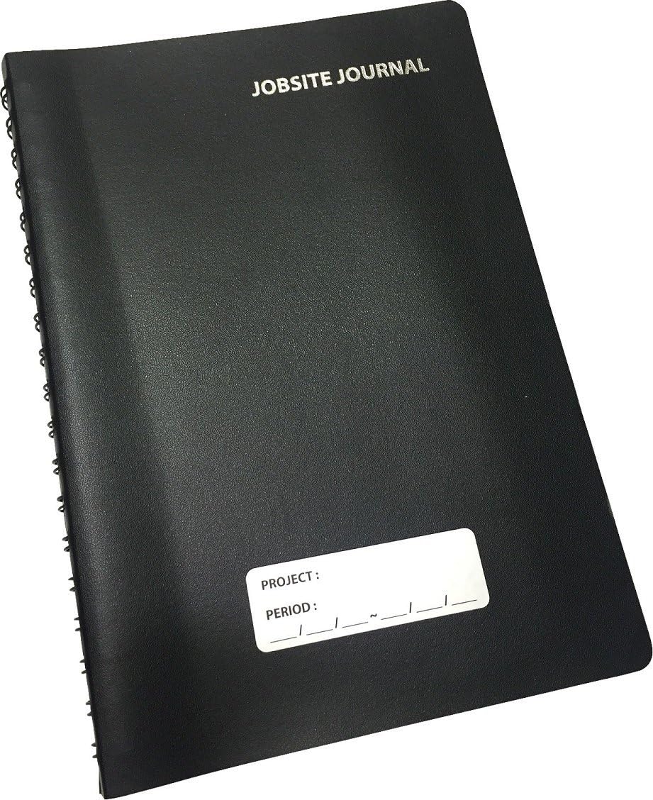 Jobsite Journal - 6 Month Undated (184 Days-376 Pages) Daily Log Planner - 7" x 10" Faux Leatherette Cover