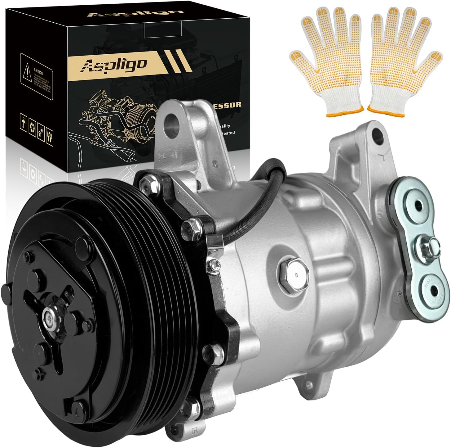 A/C Compressor with Clutch Compatible with Durango 2000-2003 4.7L 5.9L, for Dodge Dakota 2002-2003, for Ram 1500 2500 3500 2002-2003, CO 4854C, 78562, 7410550