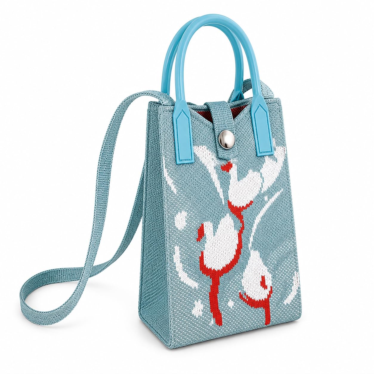 gold leaf Crochet Shoulder Bag for Women – Heart Printed Knitted Crossbody Phone Bag, Cute Lightweight Small Purse with Adjustable Strap for Travel, Beach & Daily Use.-picture-36