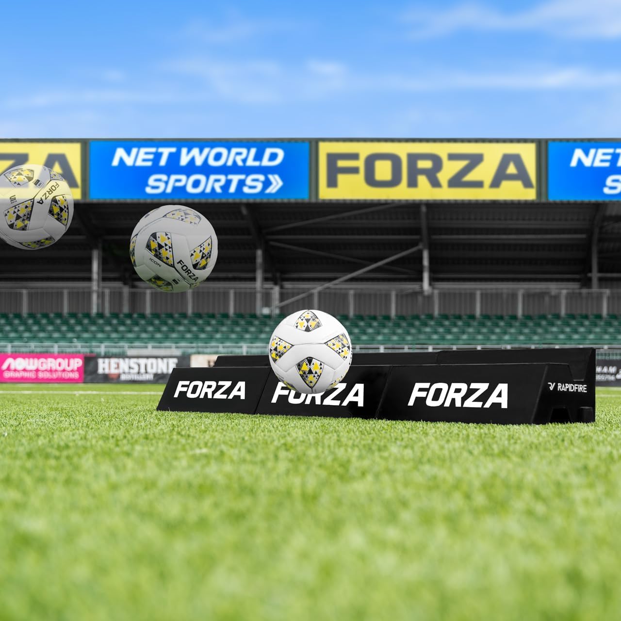 FORZA Base per Manichini da Calcio 2-in-1 (15kg) | BaseIn Gomma Pesante per Esercitazioni di Passaggio E Tiro | Sagome Opzionali in 3 Taglie