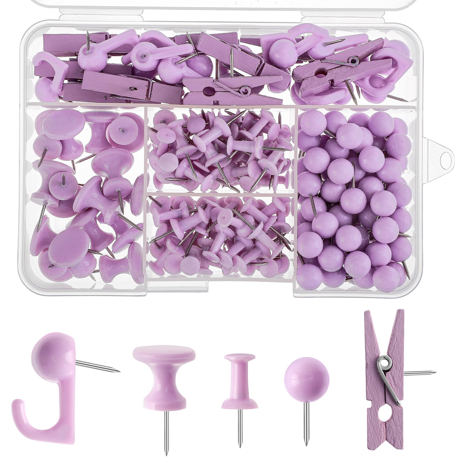 200 Push Pins - Colorful & Variety Pack -13