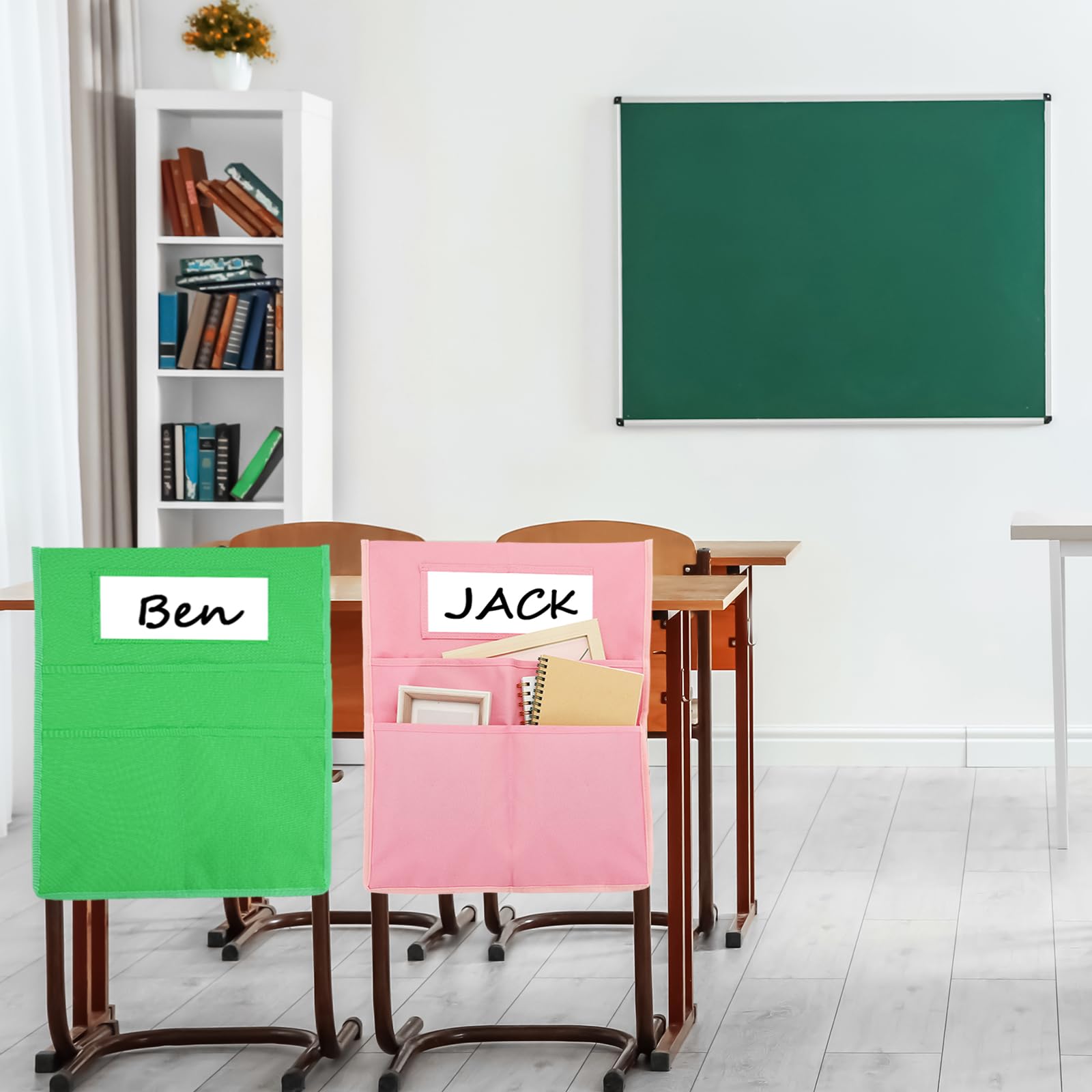 Whaline 12Pcs Pastel Chairback Buddy Pocket Chart Boho Color Seat Pocket Chart Colorful Chair Pockets for Classroom Home Office Silly Goose, 16 x 20 Inch - Image 7