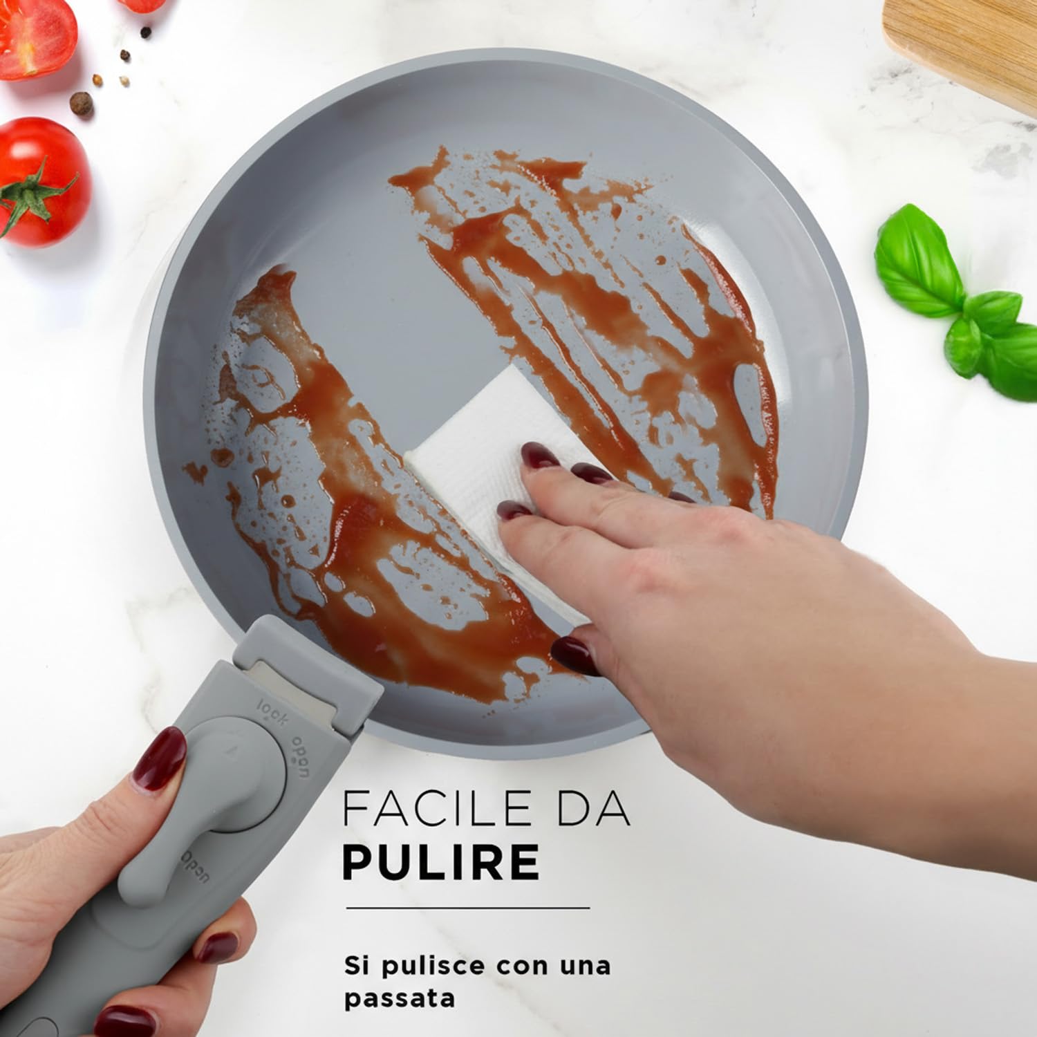 Batteria 9 pezzi Eaziclip grigia con manici staccabili