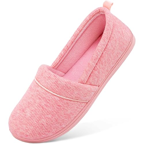 HomeTop Women's Comfy Loafer Slippers Lightweight Memory Foam Non-slip Indoor House Shoes