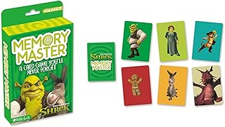 AQUARIUS Shrek Memory Master Card Game, Green, 17x12cm - Family Matching Game, 4 Player Team Play, Fast Paced & Fun, Ages ...