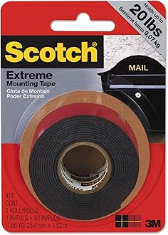 Scotch Extreme Mounting Tape, 1 by 60-Inch, Black