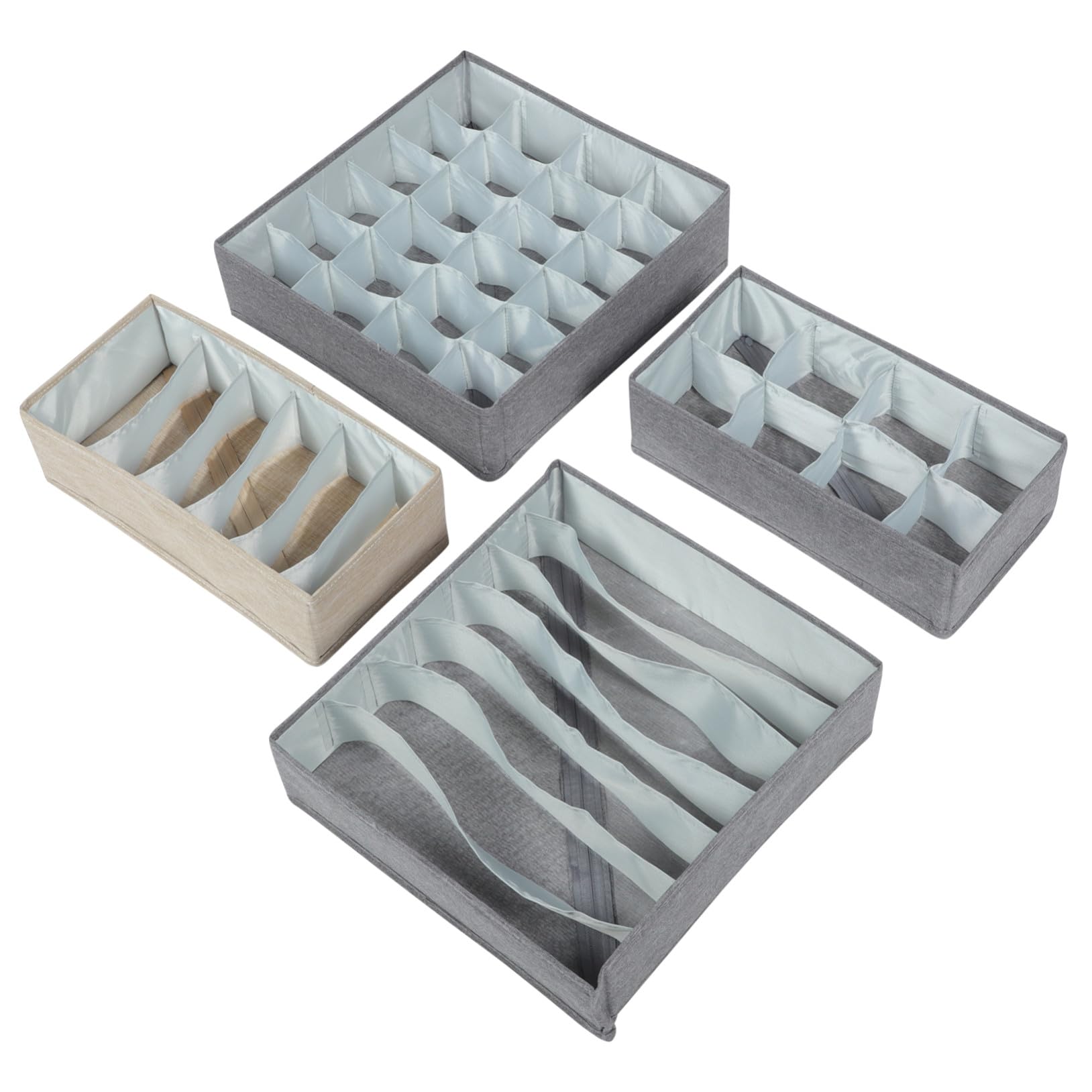 Scatola Portaoggetti per Biancheria Intima e Calzini Organizer da Scomparti in Tessuto Resistente per Armadio Cassettiera e Viaggio Contenitore Pratico e Compatto