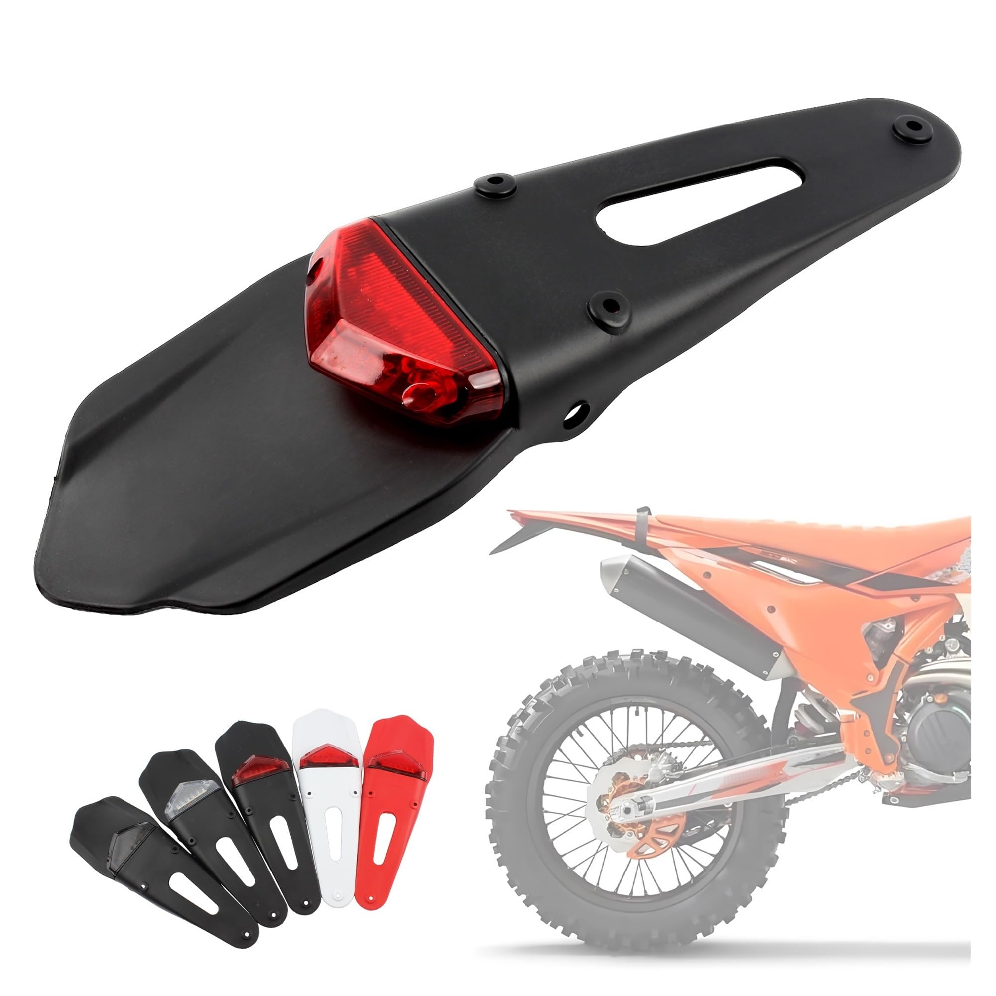Luce Stop Fanale Posteriore Fanale posteriore per parafango per moto, da cross, 12 V, LED, luce, freno, stop, targa, parti a per