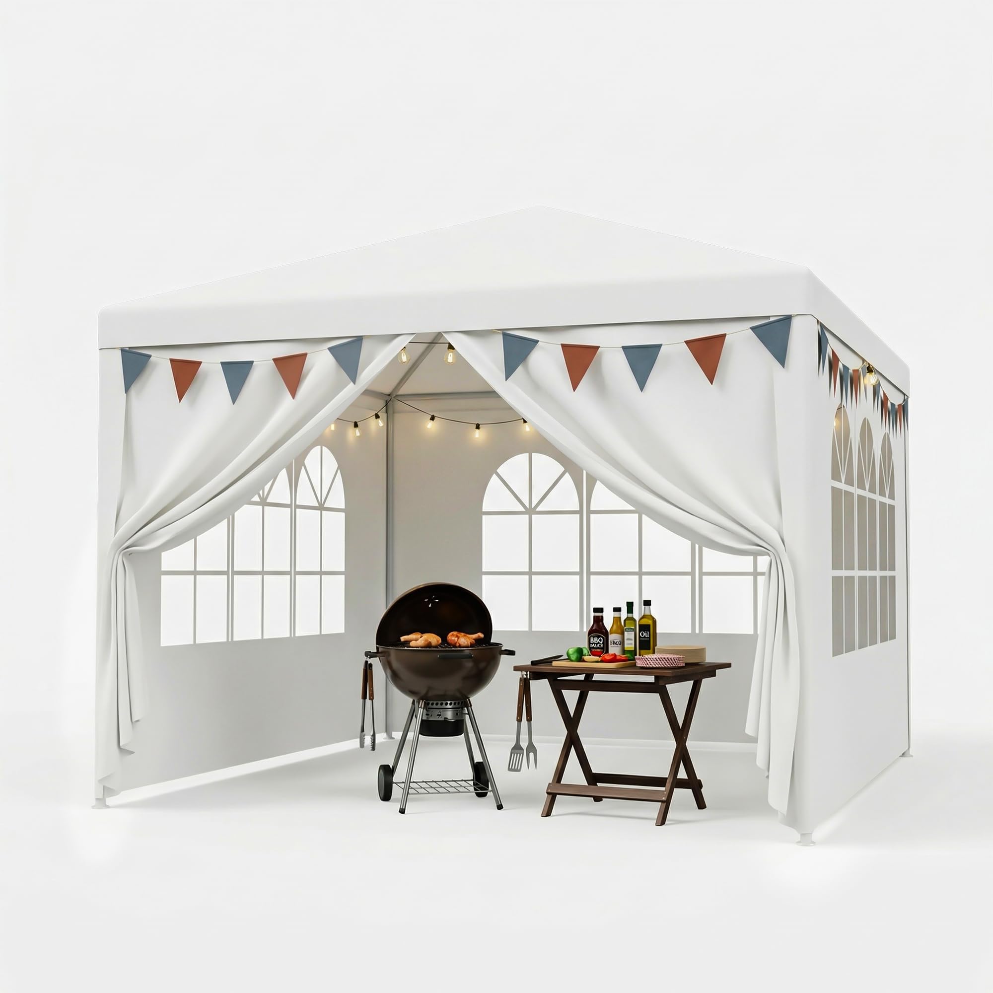 10'x10' Outdoor Party Wedding Tent Canopy Camping Gazebo Storage BBQ Shelter Pavilion with 4 Removable Sidewalls (10x10)
