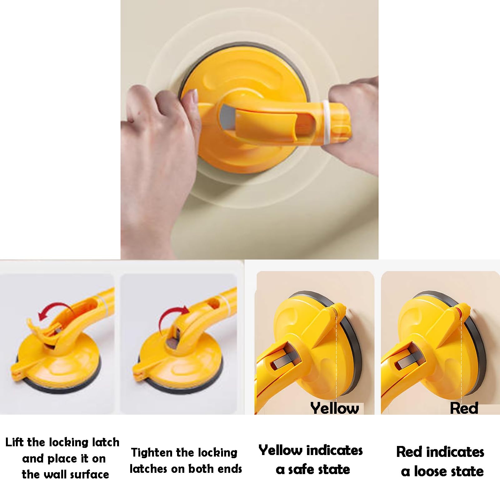 Barras De Apoyo For Duchas, Ajustables En Forma L A 180°, Pueden Soportar Un Peso 176 Libras, Manijas Baño Ayuda For Personas Mayores(Yellow,50x40cm)