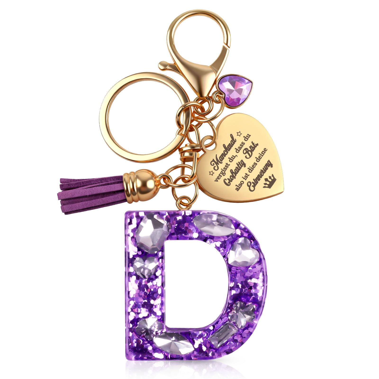 Anruzon Schlüsselanhänger Mädchen Buchstabe - Schlüsselanhänger mit Anfangsbuchstaben Schlüssel Anhänger - Einschulung Geschenk - Keychain Geschenk für Kinder, Mädchen, Frauen