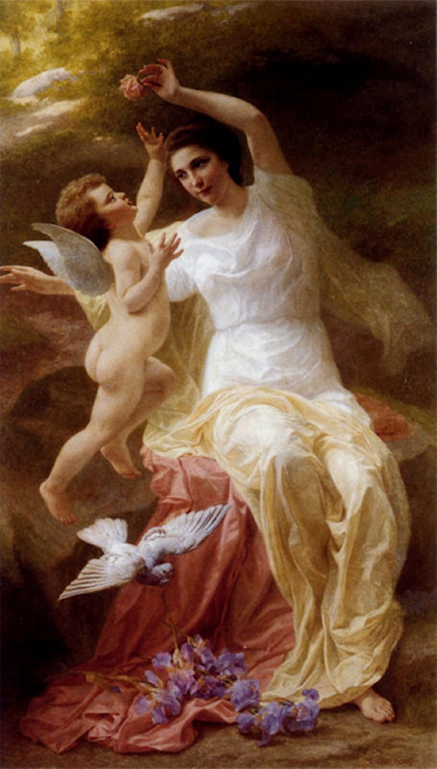 SERENDIPITP Vintage Picture Print on Canvas Wall Art Poster Venus and Cupid by Theophile Blanchard Artwork Print Poster for Wall Decor 60x90cm