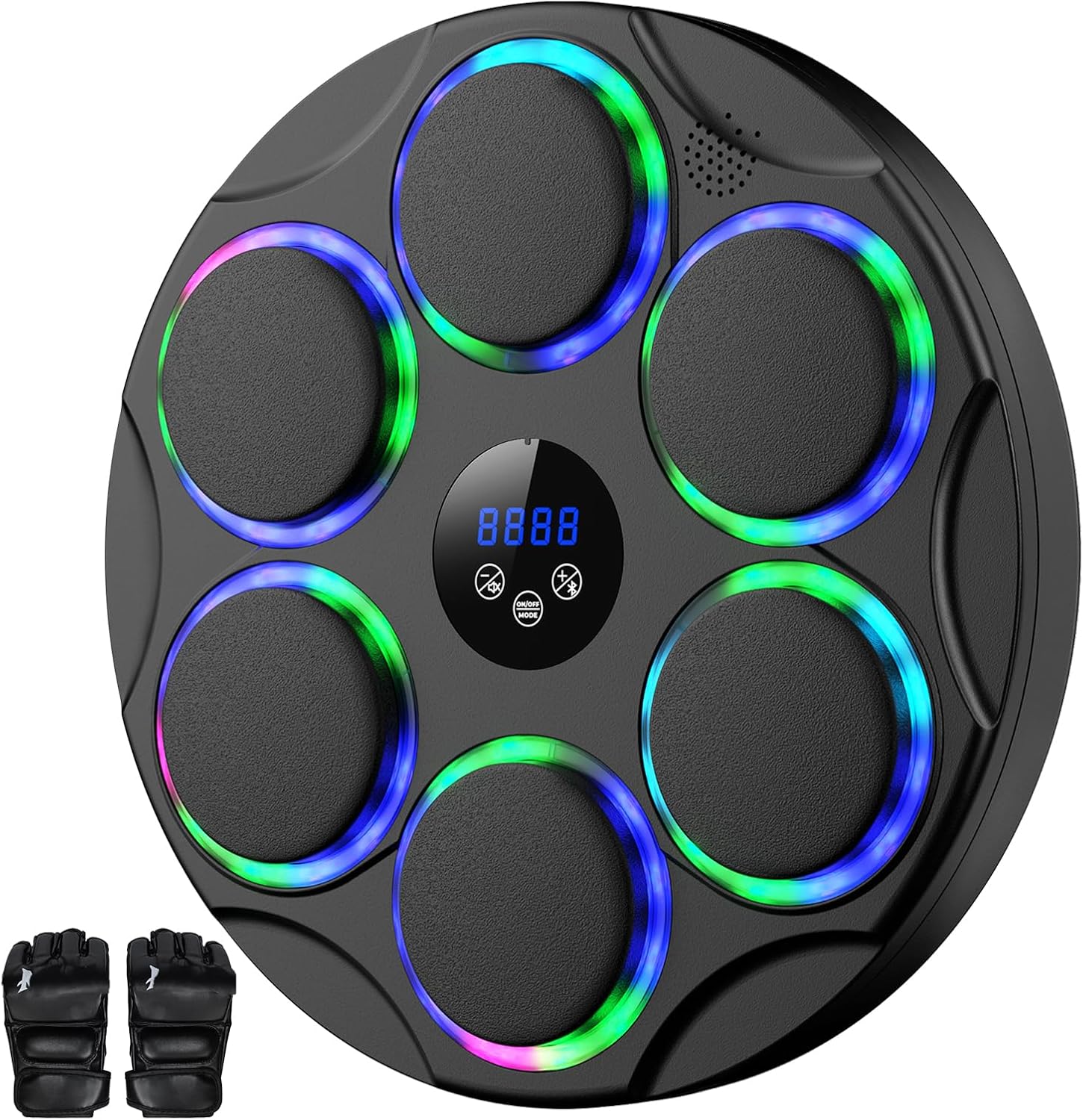 2025 Music Boxing Machine for Adults, Bluetooth Punching Trainer Machine with Gloves & Boxing Ball, Boxing Wall Mount Machine for Home Gym, Adjustable Height, 9 Modes & 9 Speeds, LED, Count, Timing