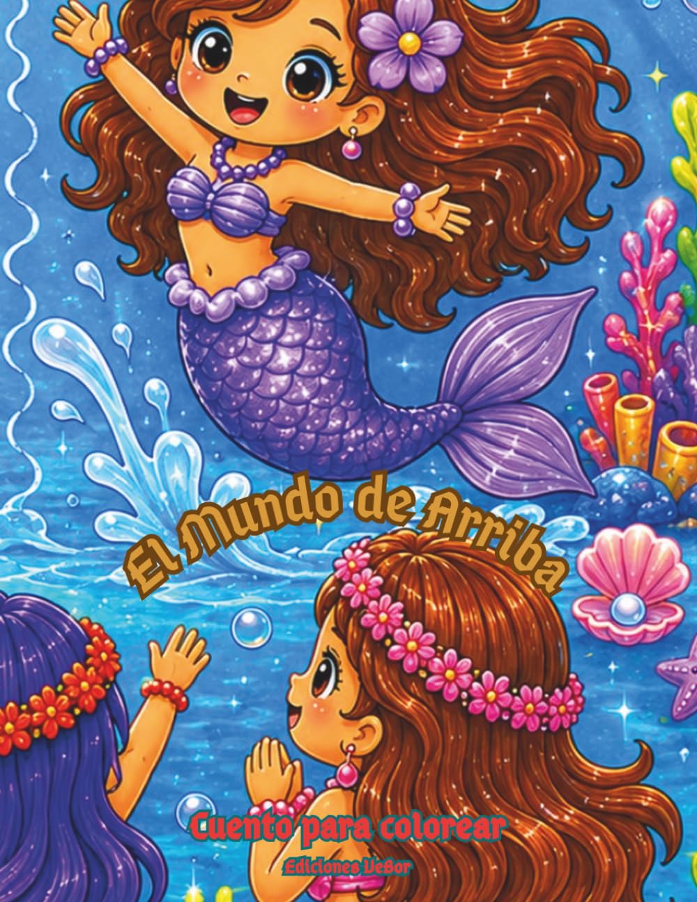 El Mundo de Arriba: Cuento para colorear (Mi Libro de Sirenas y Amigos del Mar)