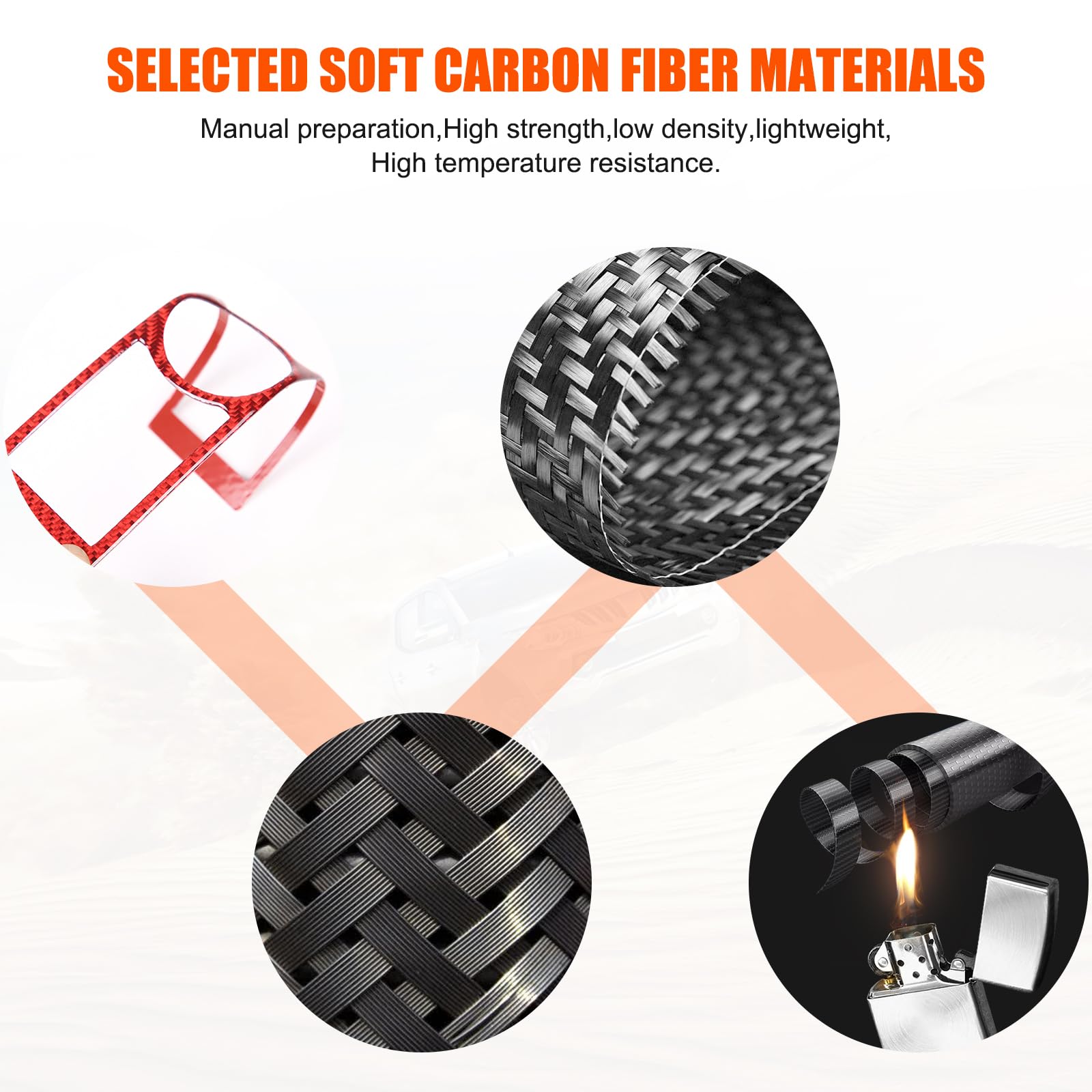 TongSheng Compatible with Seat Leon 2008 2009 2010 2011 2012 Soft Carbon Fiber Car Inner Rear Row Roof Reading Light Panel Trim Interior Car Accessories (Red Carbon Fiber)