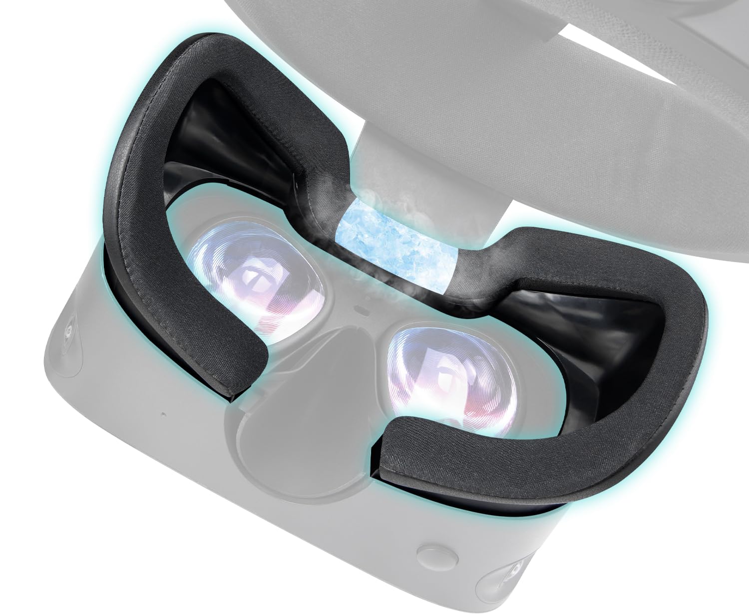 SOULWIT Zestaw wymiennych nakładek na twarz z chłodzącym żelem (interfejs twarzy) do Oculus Rift S, nakładka nos zapobiegająca przeciekaniu, akcesoria VR