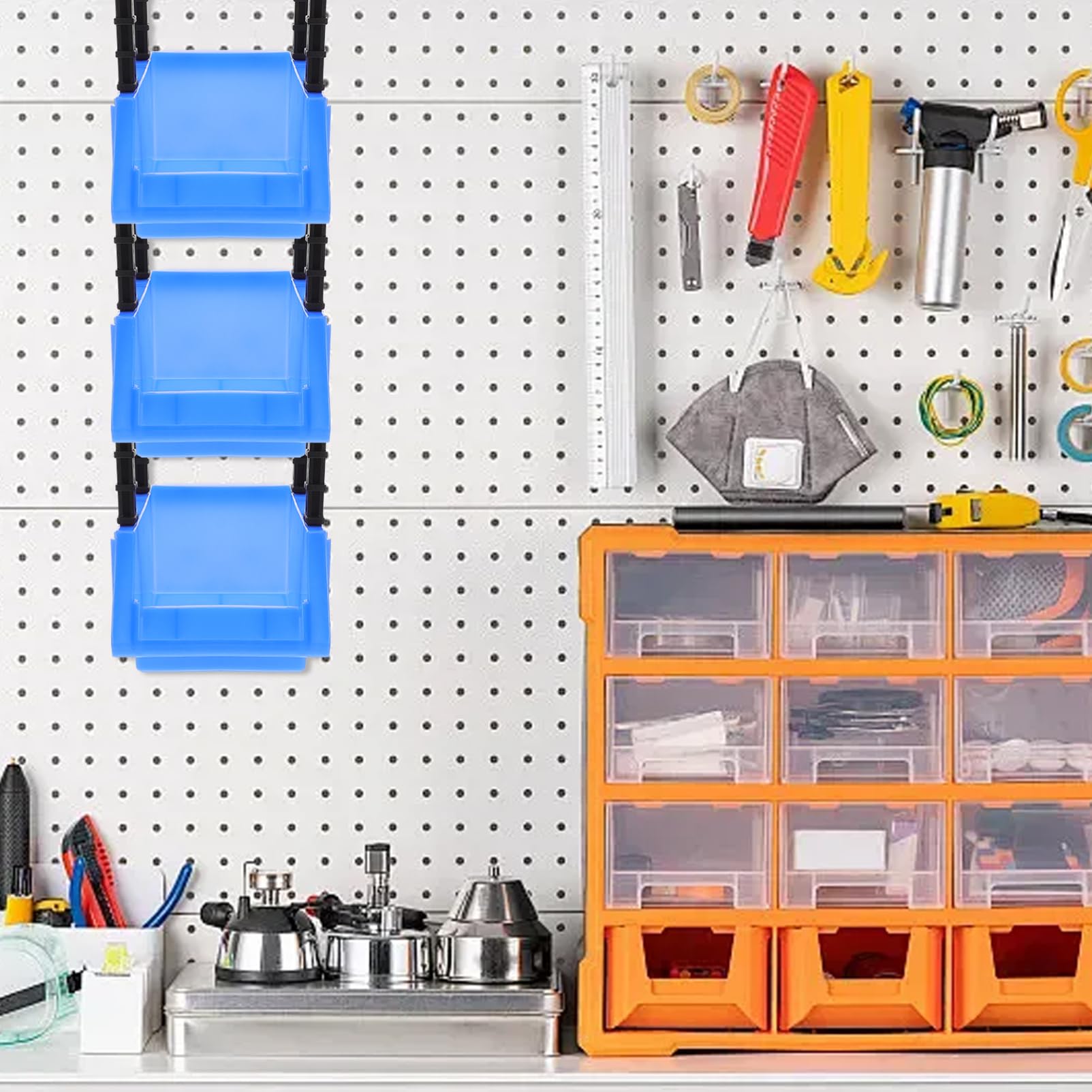MAGICLULU 8 Stück Kompakte Teilige Aufbewahrungsboxen für Schrauben und Kleinteile für Werkstätten und Zuhause mit Schrägem Design für Effiziente Sortierung und Einfachen Transport