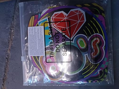 Miniatura 8 de Containlol 53 piezas de decoraciones de fiesta de los años 80, estilo retro de los años 80, hip hop, decoración de techo para adultos de regreso a