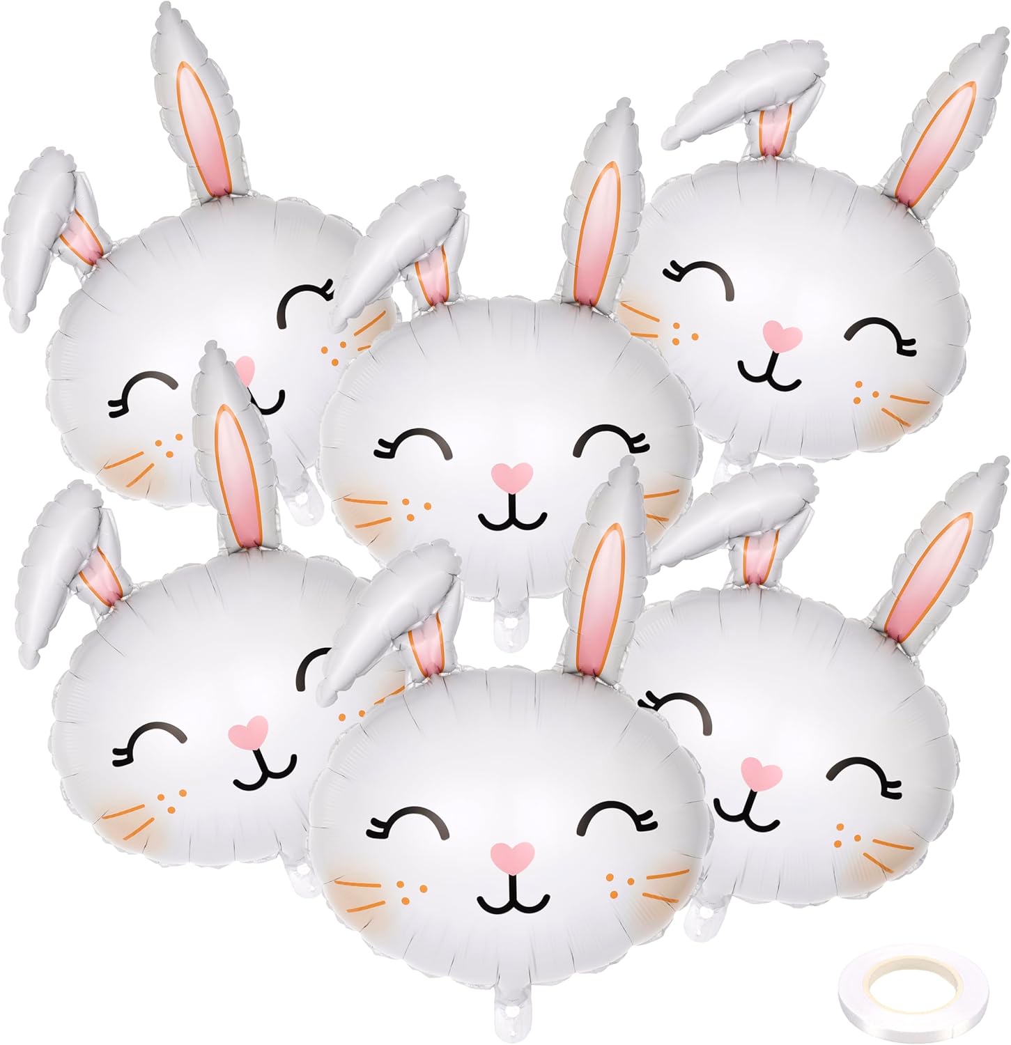 6 Pcs Bunny Balloons Easter Balloons 30 Inch Rabbit Head Foil Balloon for Bunny Easter Themed Party Birthday Party Decorations