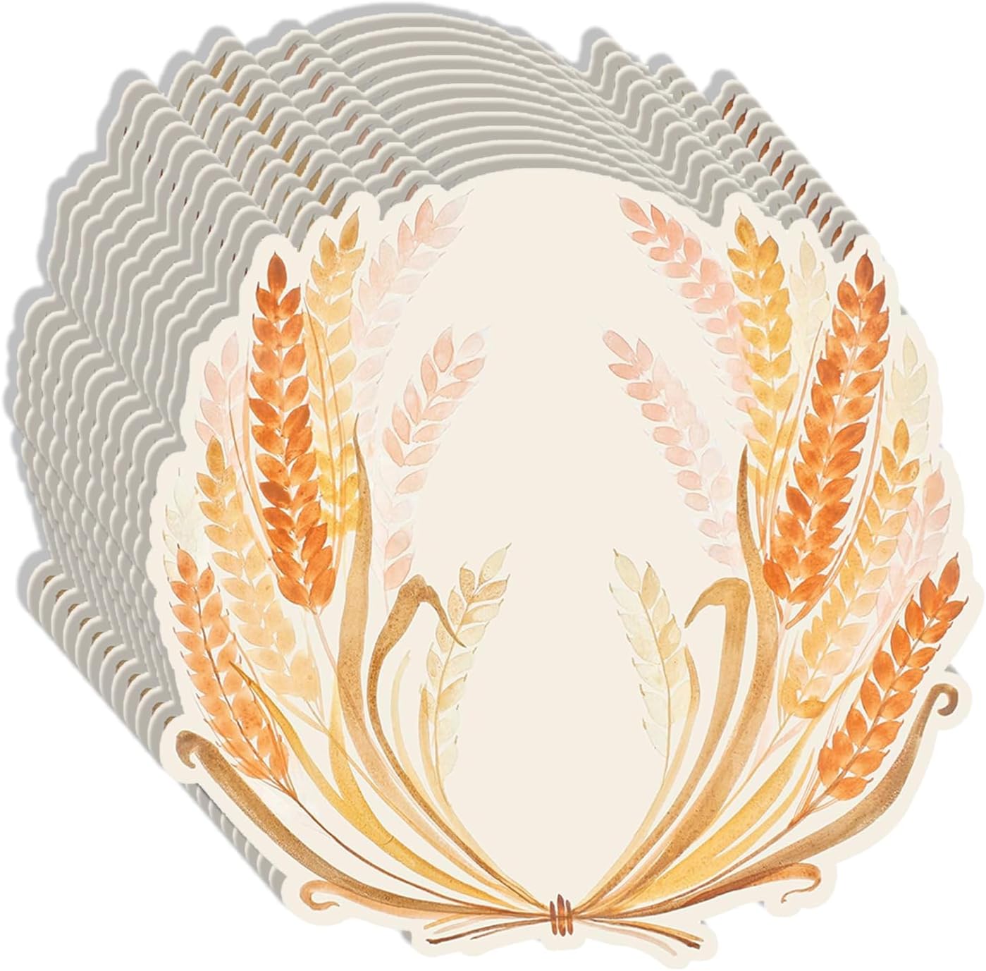 Hester and Cook Paper Placemats for Dining Table - Disposable Round Paper Placemats for Fall Thanksgiving - Golden Harvest 12 Sheets - American Made