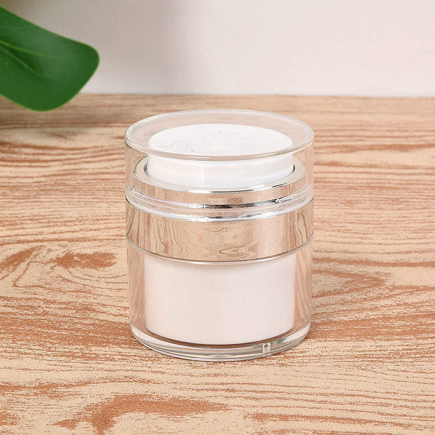 Round Airless Pump Cosmetic Containers - Vacuum Press Cream Jars for Face Lotion, Lip Balms, Eyeshadow, Moisturizer - Refillable Travel Makeup Skin Care Tool-image-28