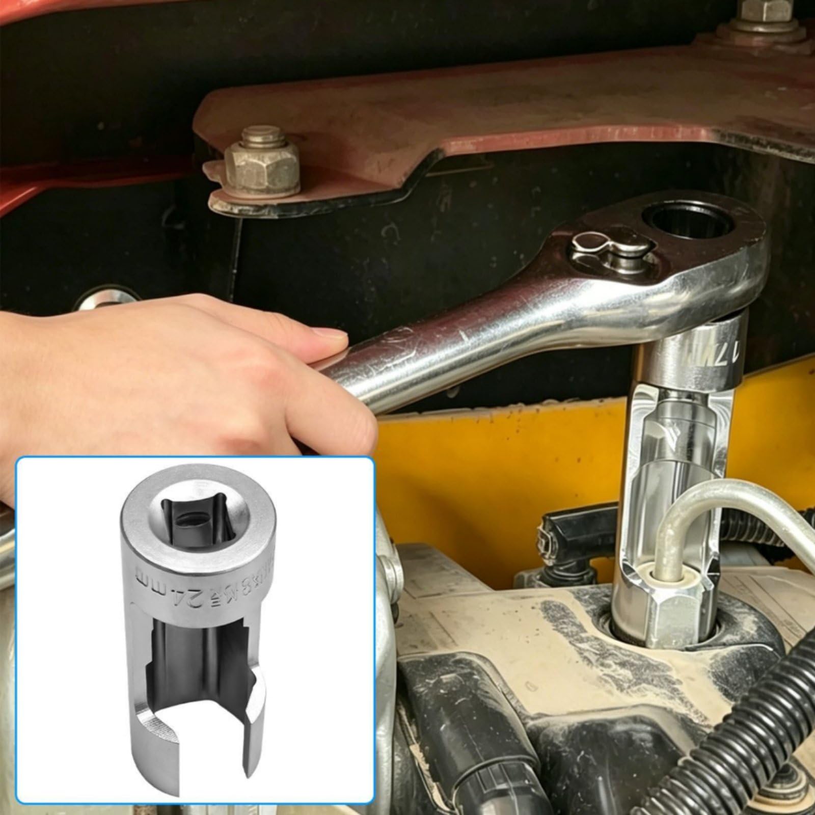 19 Pezzi Chiave Iniettore Set Chiave Linee Combustibile Chiave a Sensori Motore Chiave Esagonale 6 Punti in Acciaio Cromo Vanadio per