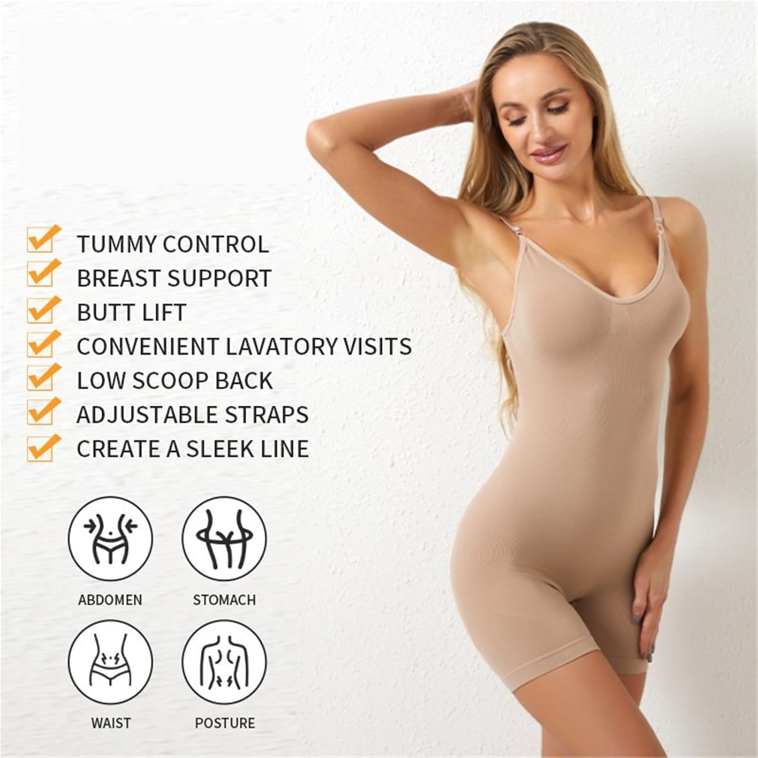 Women's Plus-Size High-Waisted One-Piece Camisole with Tummy Control and Hip-Lifting Nylon Boxer Briefs