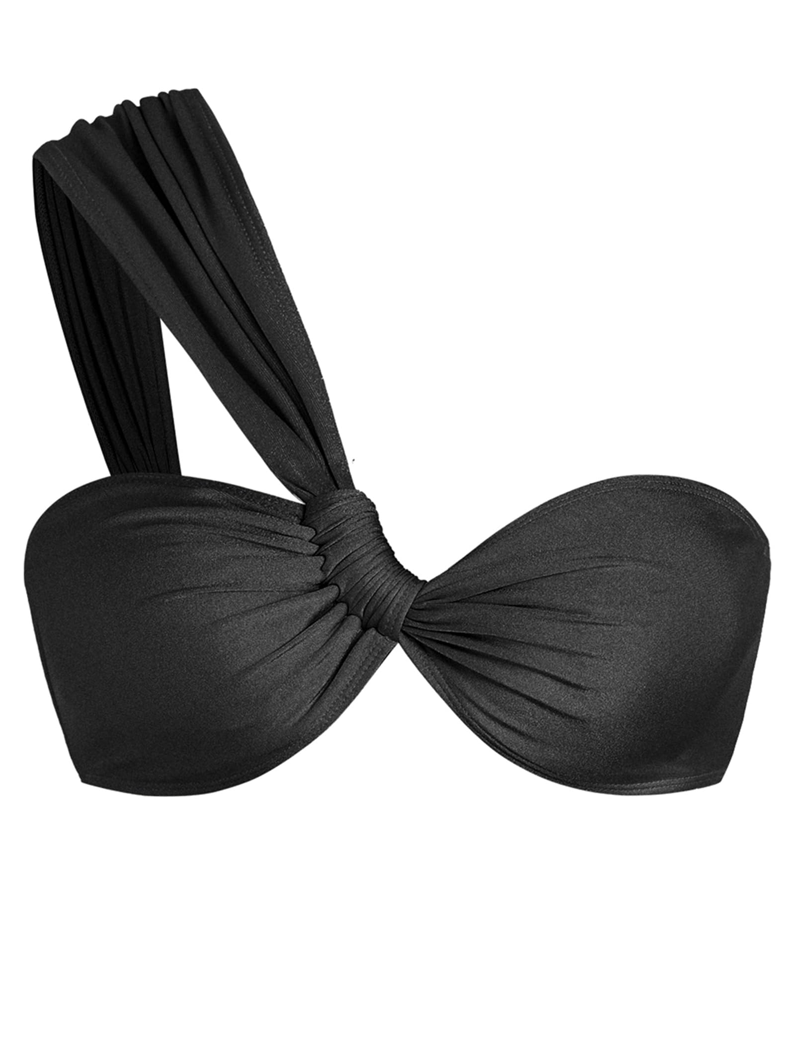 ZAFUL Women's One Shoulder Bikini Twisted Ruched High Cut Bandeau Bikini Set Two Piece Swimsuit