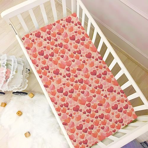 Miniatura 6 de Fitted Crib Sheets Colorful Hearts Valentine Baby Crib Sheets for Boy & Girl Toddler Mattress Sheets 21216738