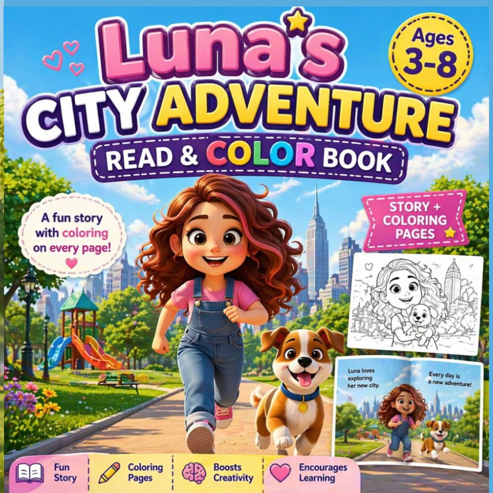 A Big City Adventure - A colorful story and coloring book: From the Little Big Stories world (Little Big Stories: Luna Adventures)