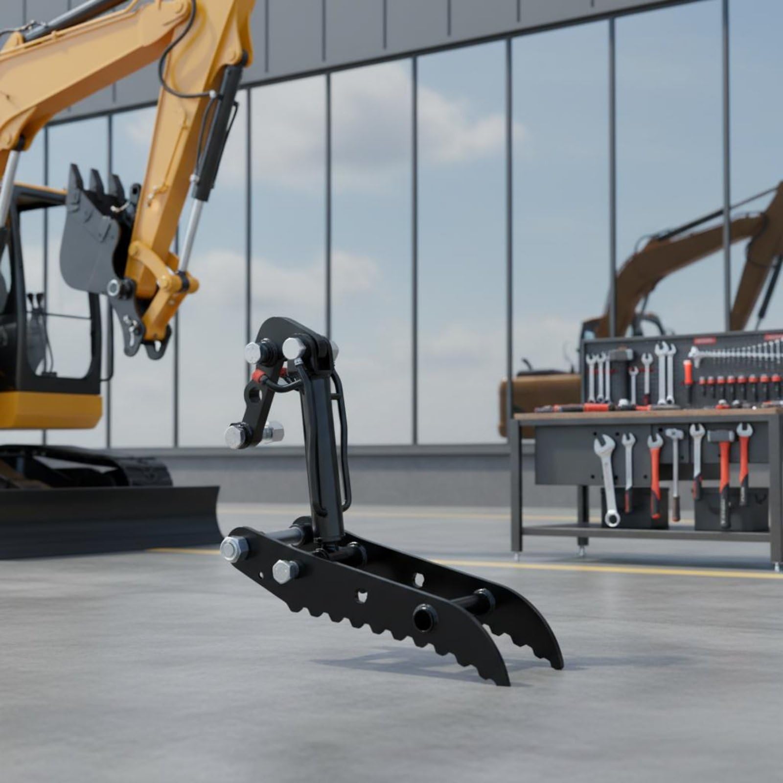 Hydraulischer Bagger-Daumen für lange Lebensdauer, einfach zu installieren, ideal für Landschaftsgärtner und Landwirte, 25-Achsen-Einloch-Design