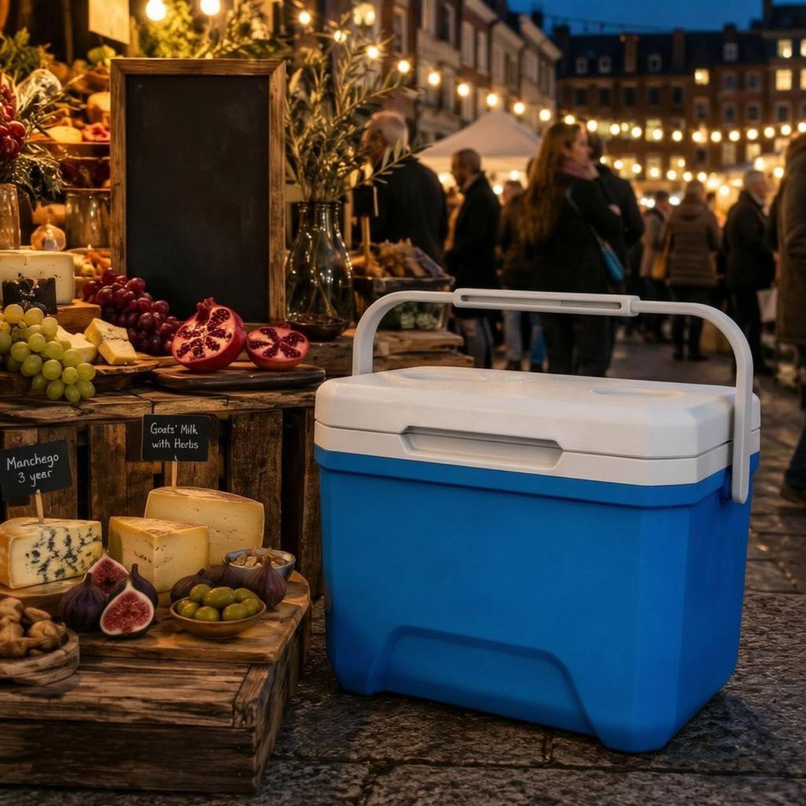Nevera Portátil Aislada Hielera Contenedor Térmico Conservadora con Interior Aislante y Exterior Resistente Fácil de Llevar Adecuada para Camping Barbacoas Festivales