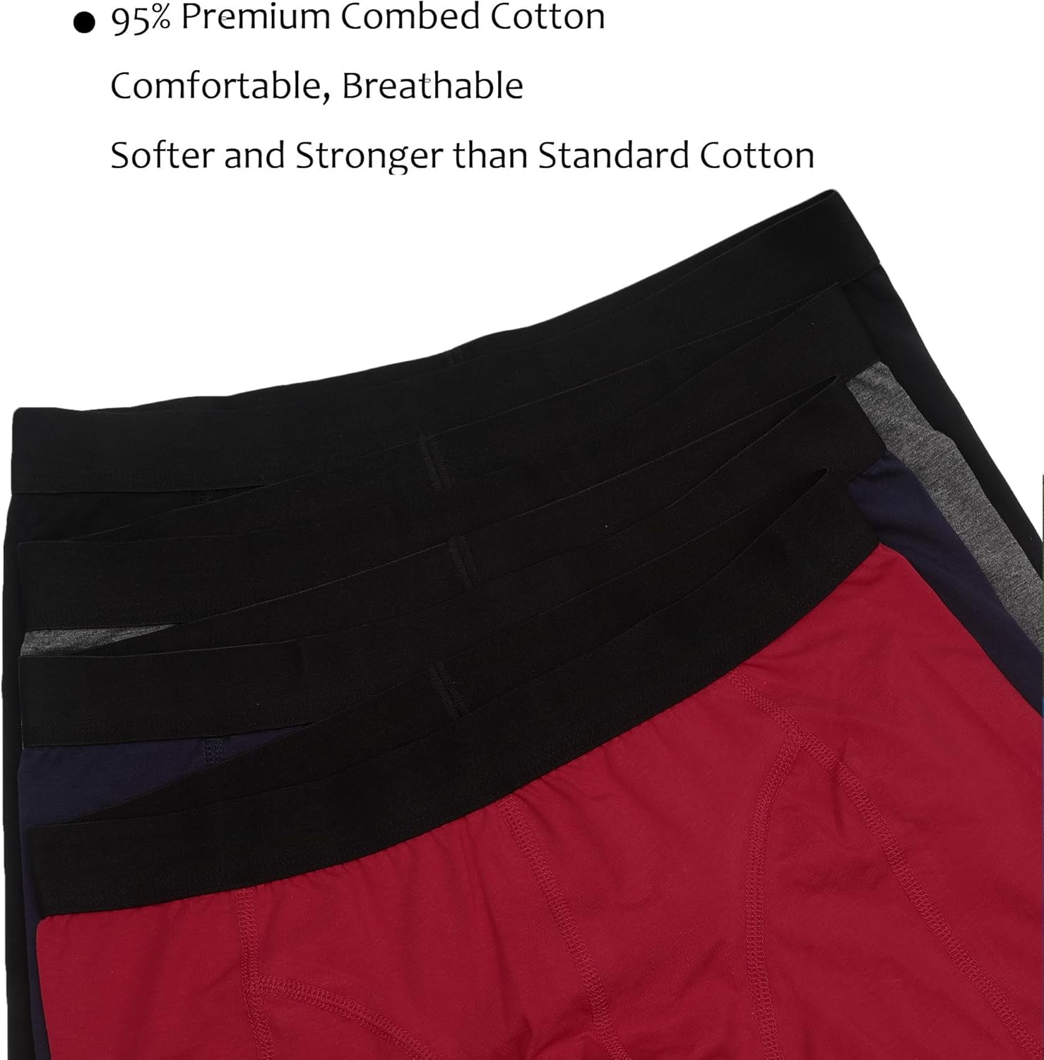 ZLYC Men's Cotton Mid Rise Trunks Stretch Breathable No Fly Pouch Underwear - Image 4
