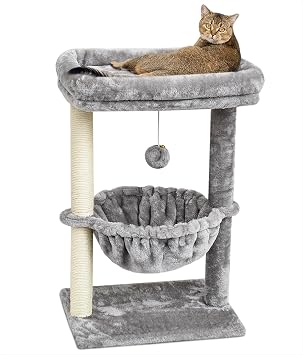 SYANDLVY Small Cat Tree for Indoor Cats, Activity Cat Tower with Scratching P...