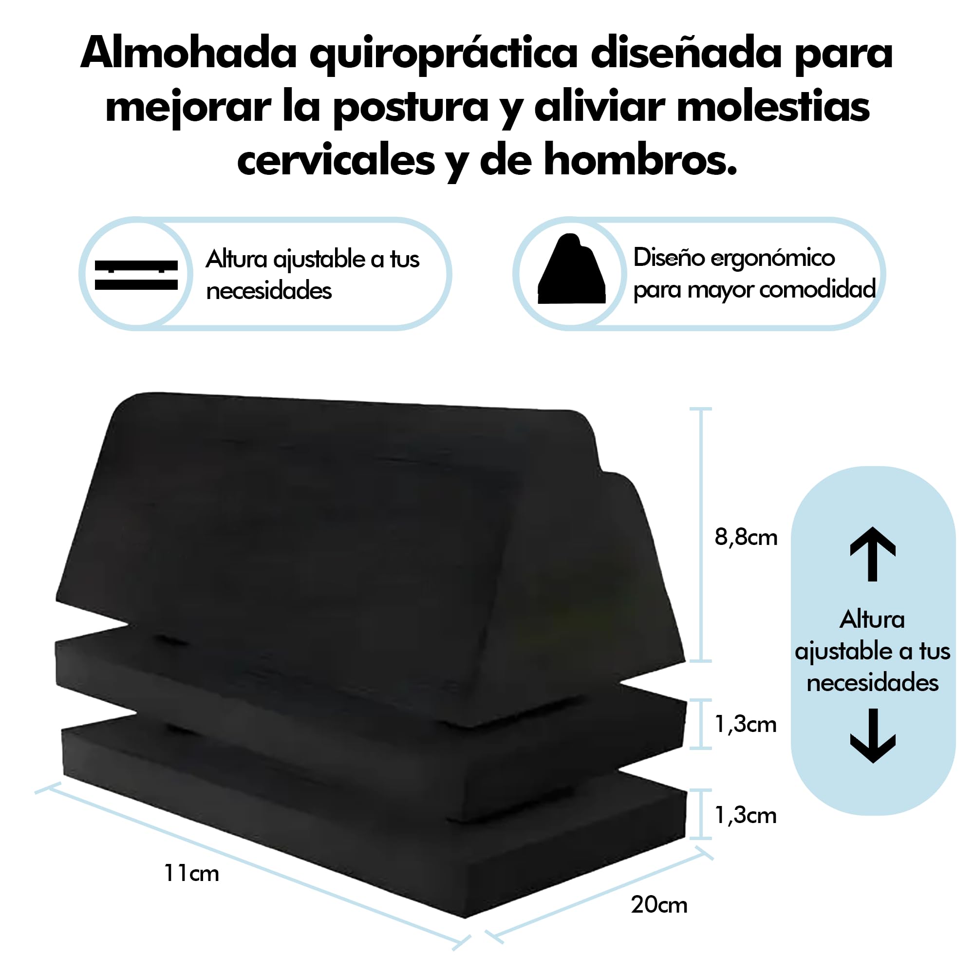 Almohada Cervical Ortopédica Para Dolor De Cuello – Estiramiento Terapéutico En Casa, Recomendada Por Fisioterapeutas