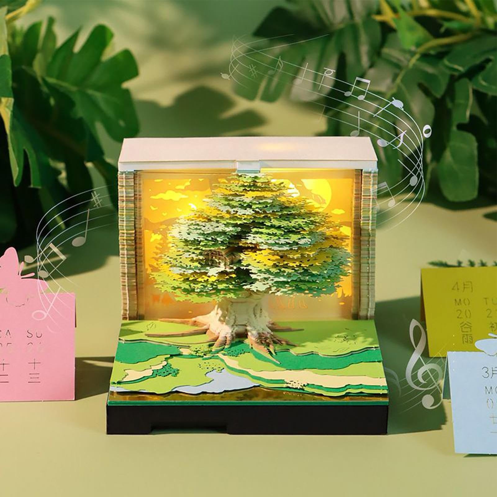2026 Zeitstück-Kalender 3D Dekorativ Kabellos | Papierskulptur Memo-Pad Zum Abreißen, dekorativ für Büro, Zuhause, Schreibtisch, Nachttisch, Schule, Studenten, Lehrer,