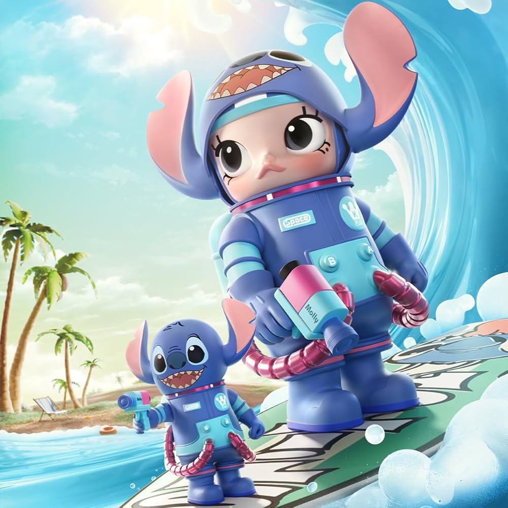 POP MART Mega Space Molly 400% Stitch Figures Pop d'Action
