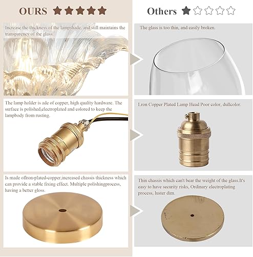 Miniatura 4 de Lámpara de techo semiempotrada, para pasillo, vintage, transparente, de 11 pulgadas, E26, vintage, para armario, pasillo, cocina, comedor