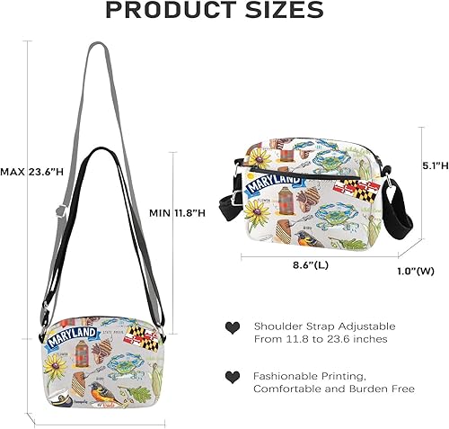 Miniatura 9 de PWHAOO Maryland State Souvenirs Gift Maryland Bolsa de maquillaje Maryland Bolsa de cosméticos para el hogar Maryland Regalo de turismo Maryland