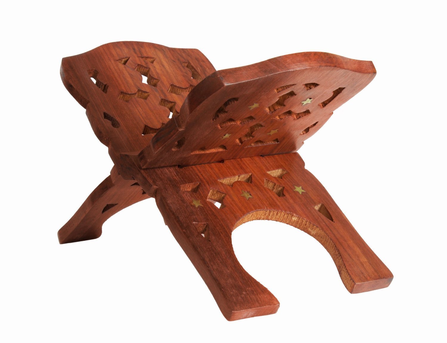 Hand Carved Star Book Stand,Cookbook Holder, Book Reading Holder (Star 13" Brown) (Rosewood, 5" W X 13" H)-image-42