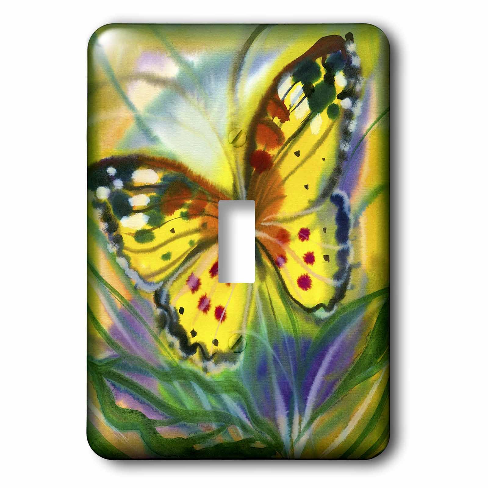 Interrupteur simple motif papillon unique 3dRose LSP_41340_1 en finition peinte