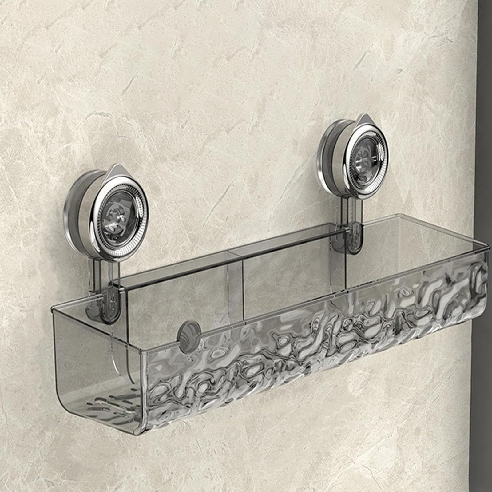 Guhfkpa Corrugated Suction Cup Storage Holder, 2025 New Shelves Shower Shelf for Showers Space Saver Bathroom Caddy Wall Corner Floating - No-Drill (