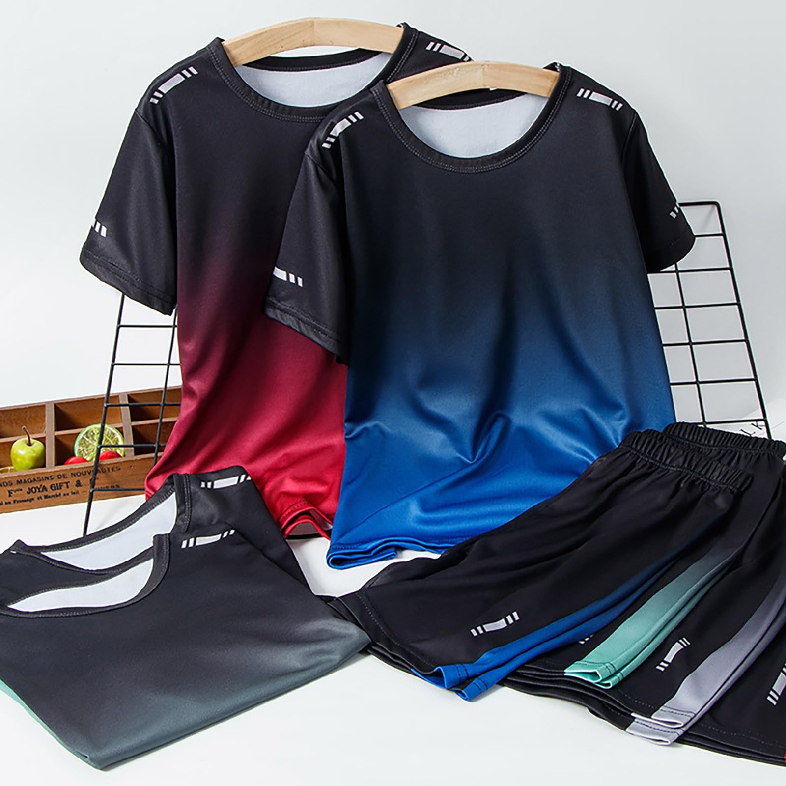 Conjunto completo de ropa de verano para niños camisetas manga corta y pantalones cortos deportes