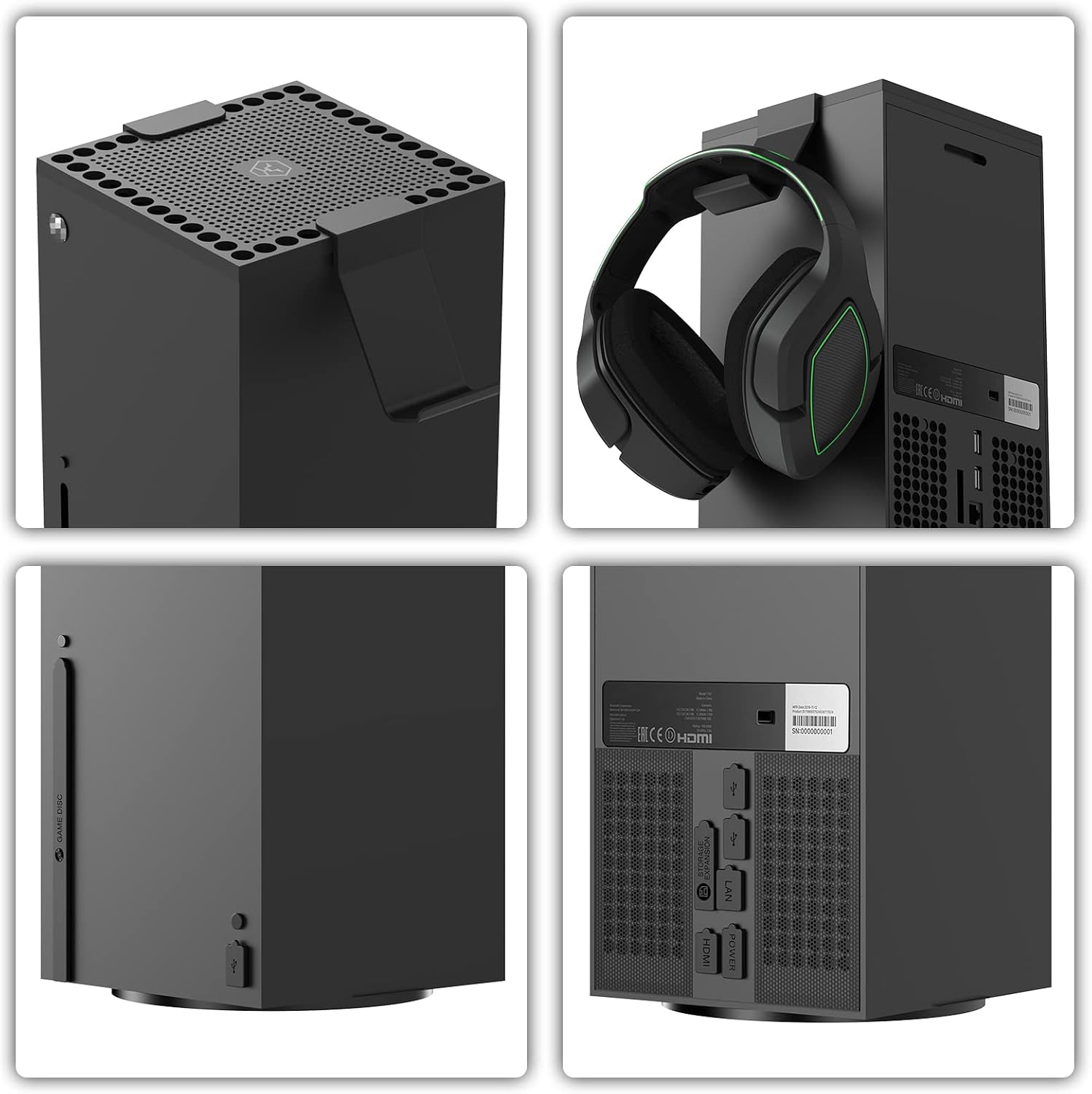 Dust Cover Controller Mount for Xbox Series X - 2 in 1 Game Accessories with Dust Filter Cover for Xbox Series X Console and 2 Holder Hanger Stand for Xbox Series X Controller & Gaming Headset