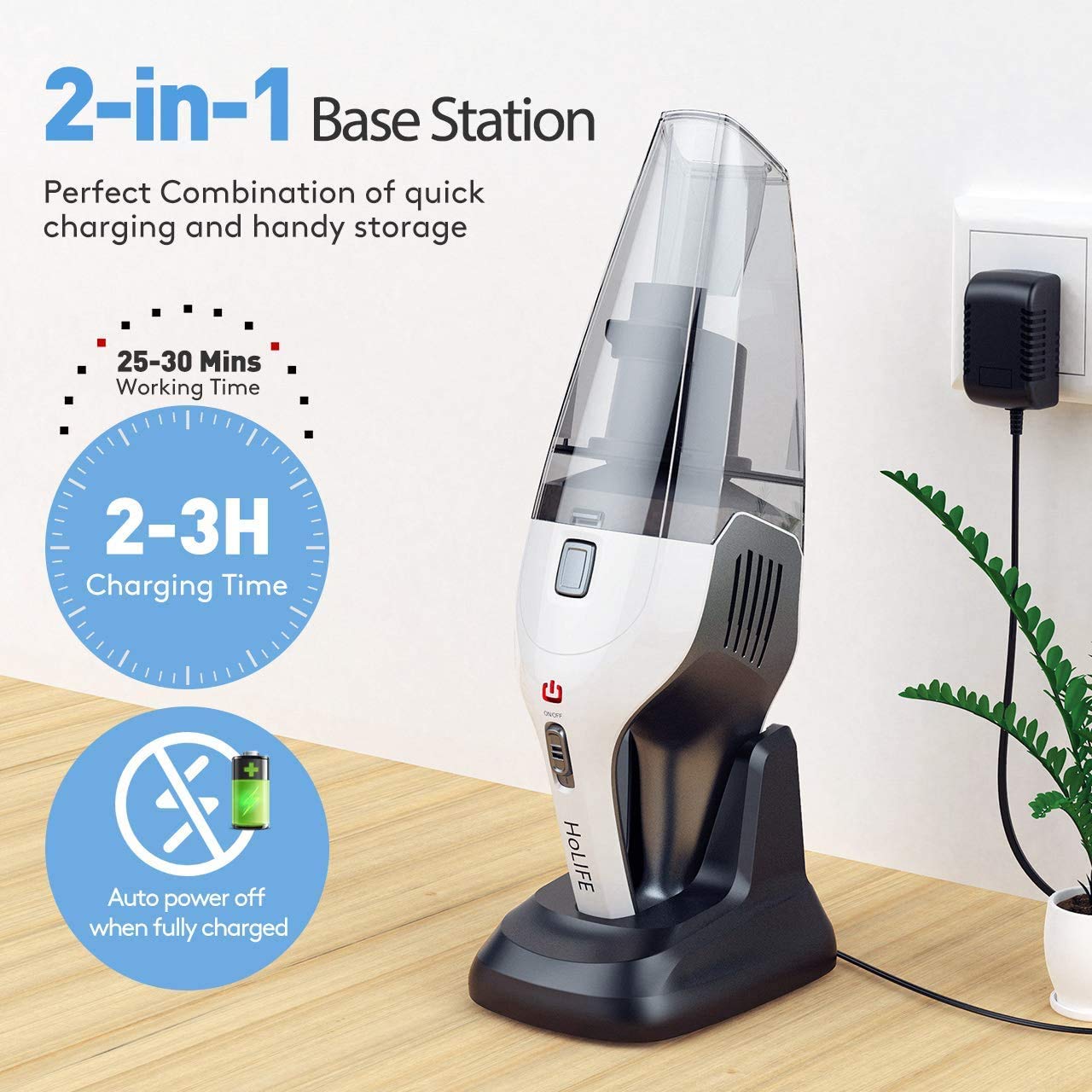 Buy Holife Handheld Vacuum Cordless, 8500Pa 14.8V Powerful Suction