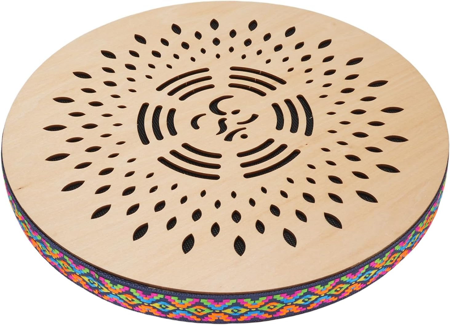 12 Inch Stream Sound Drum Solid Wood 30 x 3.5cm Ethnic Percussion Instrument for Concerts Camping Trips and Picnics